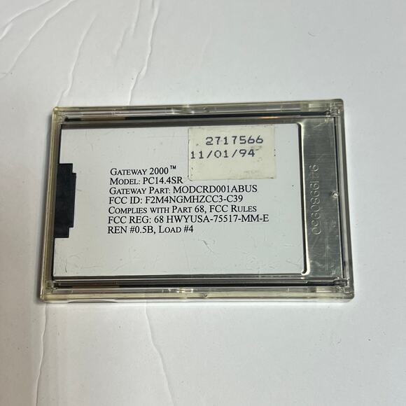 Gateway 2000 TelePath 14.4 Fax Modem PC Cards PC14.4SR PC14.4SRXJ 1990s Vtg Set - Picture 8 of 11